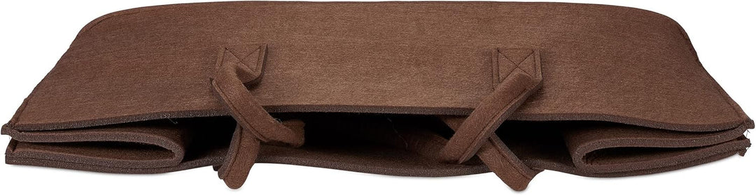 Relaxdays 4 x Kaminholztasche aus Filz, tragbarer Feuerholzkorb, Faltbarer Zeitungshalter HxBxT: 25