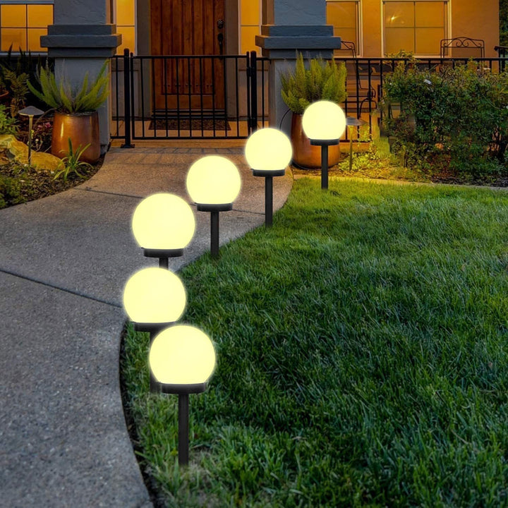 Shengruili 6 Stück Solarlampen für Aussen Kugel,Solar Gartenleuchte,Wasserdichte Solarlampen für Gar
