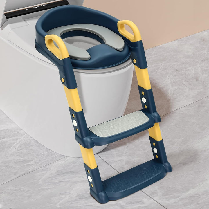 Toilettenleiter für Kinder, 2 in 1 Toilettentrainer mit Treppe, 34×34×44cm WC Sitz mit Treppe, Verst