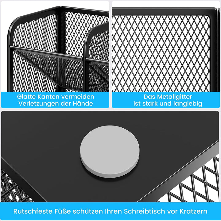 VITVITI Schreibtisch Organizer, 9 Fächer Stiftehalter, Netz Stifte Regal aus Metall, Stiftehalter Sc