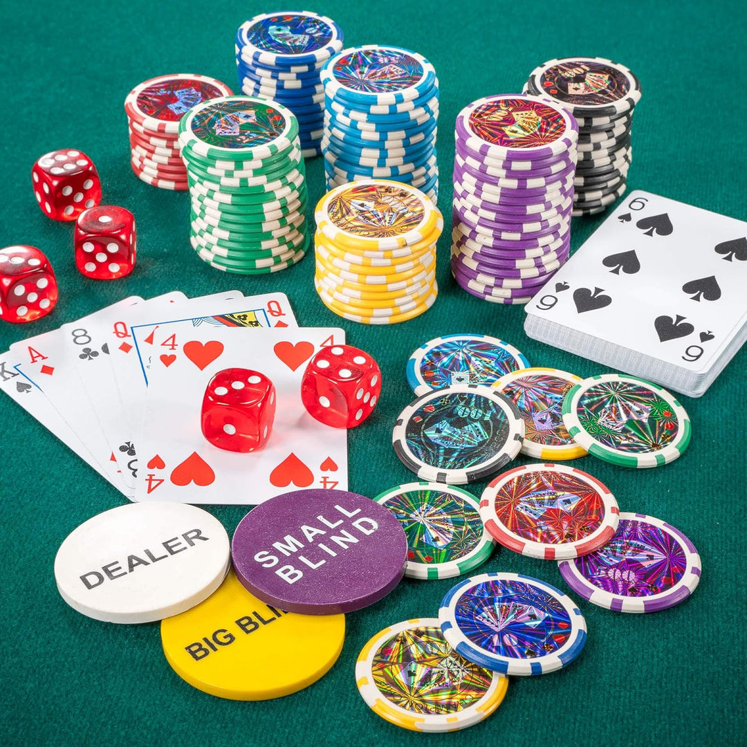Nexos Trading Pokerkoffer Leder Deluxe mit 500 Ocean Champion Chips abgerundet hochwertige Metallker