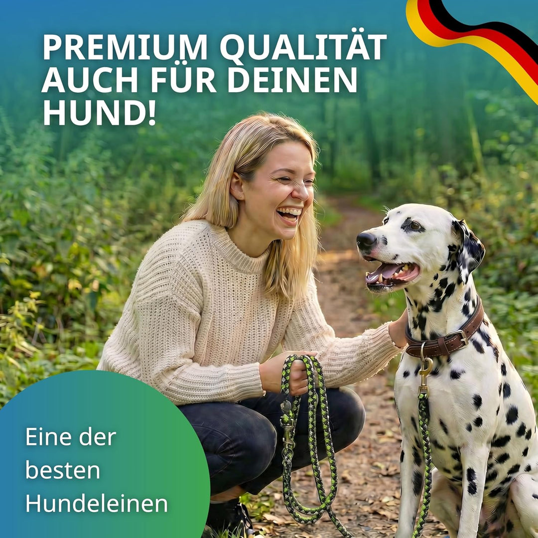 Geflochtene Hundeleine für grosse Hunde bis 60 kg | 4-Fach verstellbare Führleine | 2,80 m lang | Du