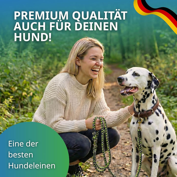 Geflochtene Hundeleine für grosse Hunde bis 60 kg | 4-Fach verstellbare Führleine | 2,80 m lang | Du