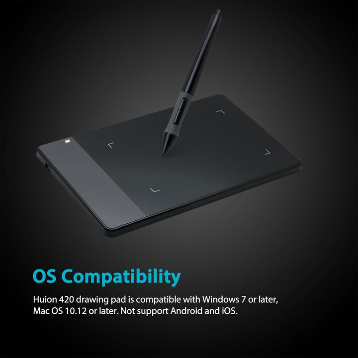 Huion 420 OSU Grafiktablett 4 x 2,23 Zoll Tragbarer Stylus Zeichnung Pen Tablet, grafiktabletts, Dra
