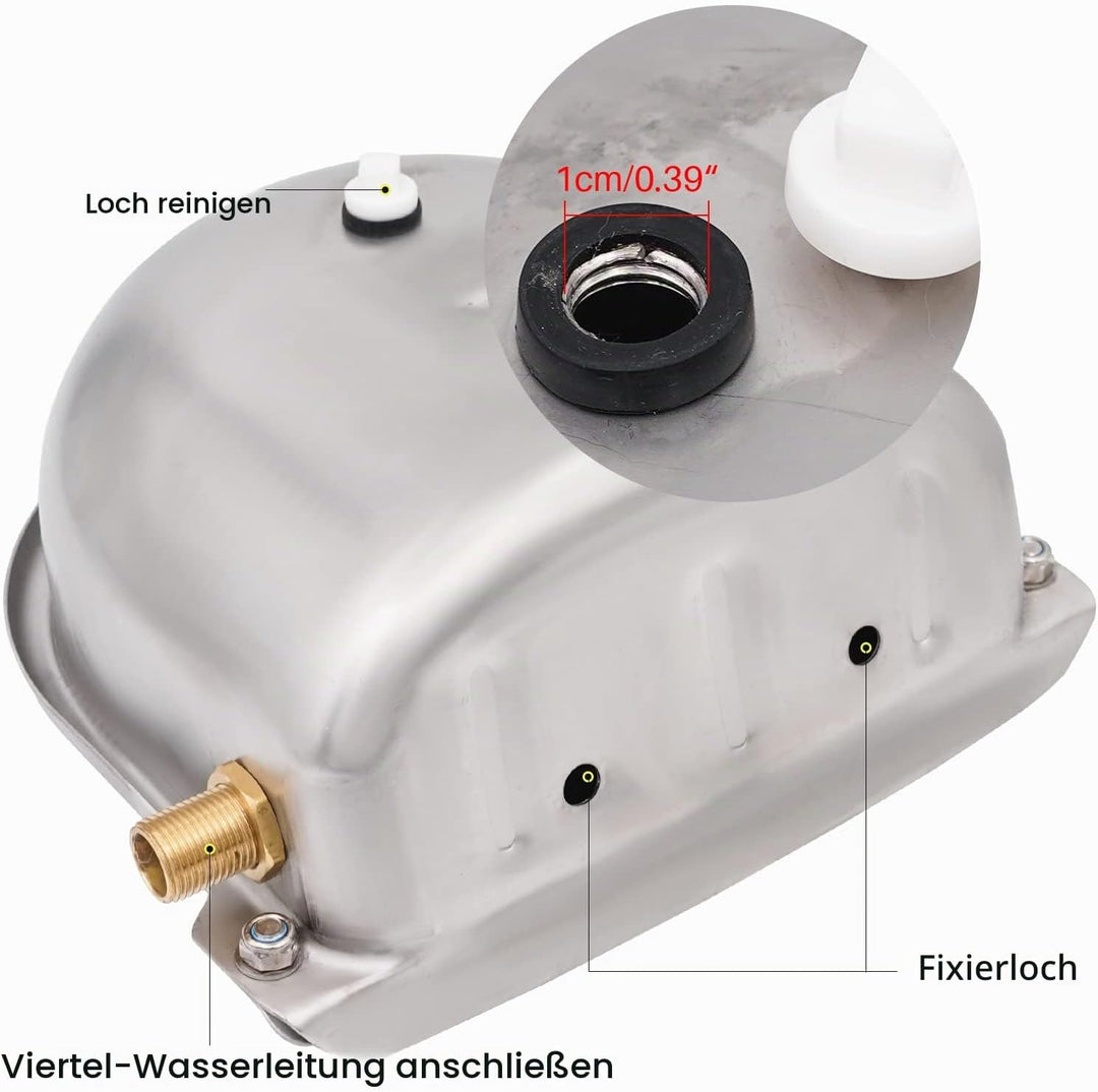 4 Liter Automatische Edelstahl Tränkeschalen für Rinder mit 2 Stück 1/2 Zoll Messing Schwimmerventil