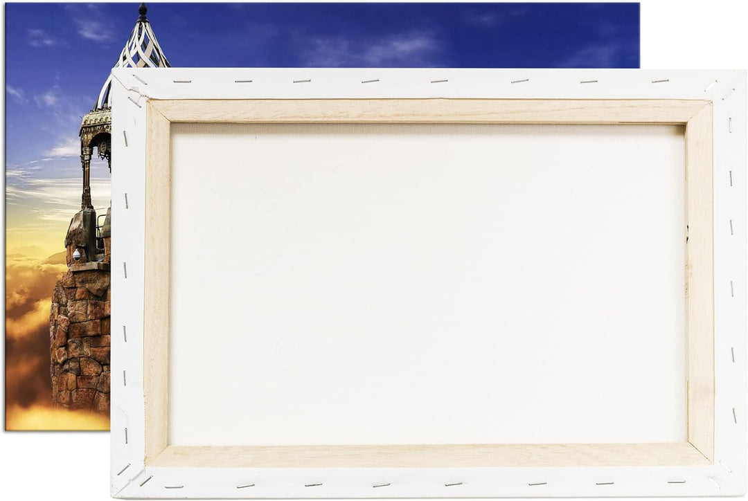 deyoli Die Burg im Himmel Format: 80x60 als Leinwand, Motiv fertig gerahmt auf Echtholzrahmen, Hochw