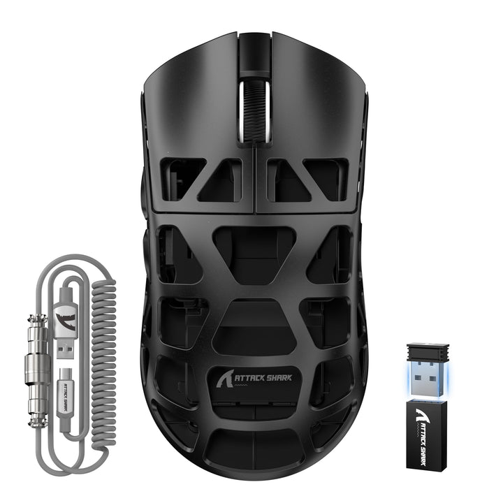 ATTACK SHARK R3PRO 46g Superlight Magnesiumlegierung Maus, 8000Hz Kabellose Abfragerate, 26000 DPI,