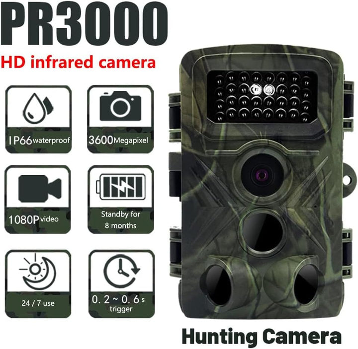 zalati Trail Kamera Wildkamera PR3000 36MP 1080P Wasserdicht IP66 Infrarot Kamera für Garten Kamera