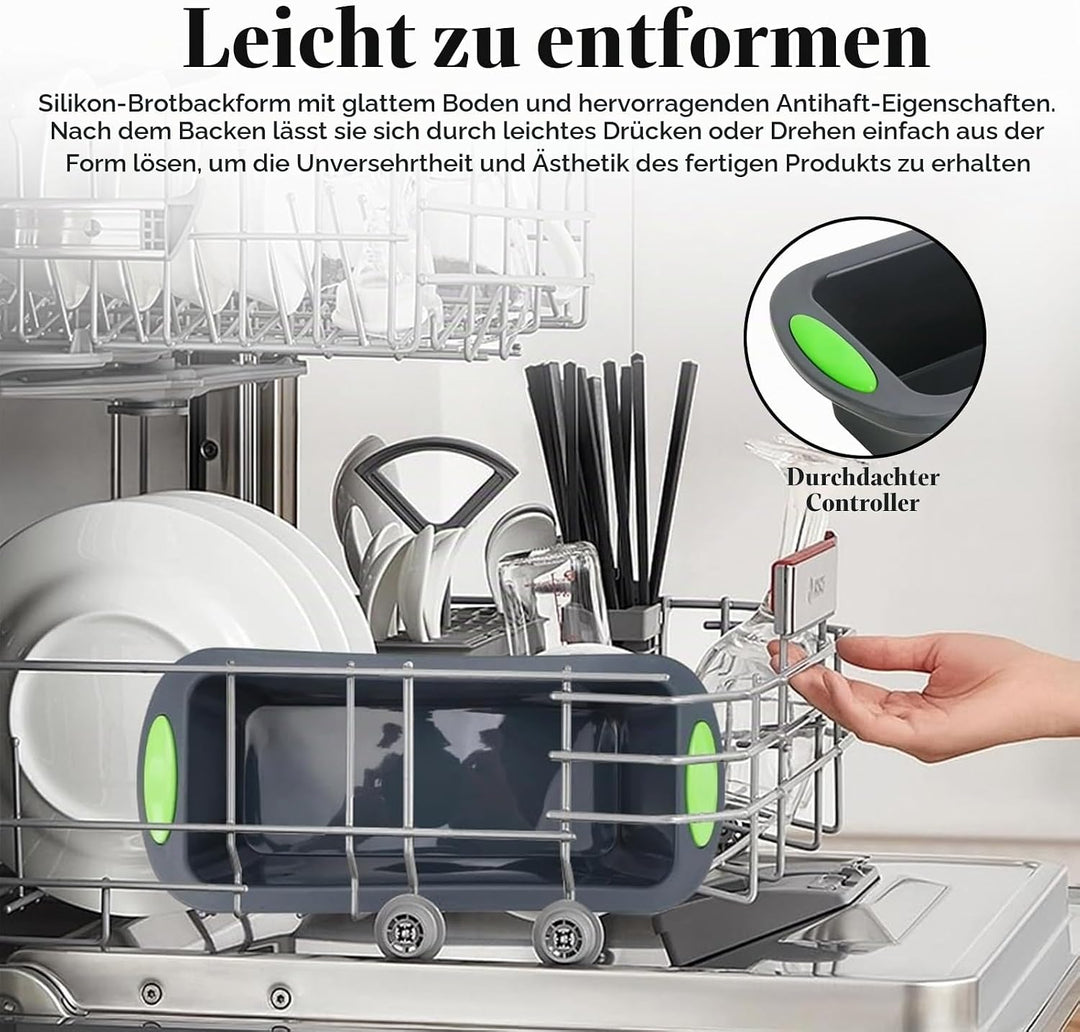 2 Stück Brotformen zum Backen, Silikon Brotbackform, Rechteckig Silikonbackform Kastenform, Hitzebes