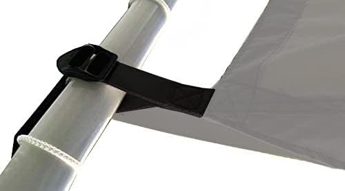 Oceansouth T-Top Erweiterungssatz Sonnenschutz Heck Grau Länge und Breite 2.1m - 2.1m, Grau Länge un