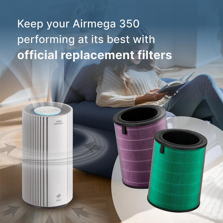 COWAY Ersatzfilterset für Airmega 350, Vorfilter, HEPA- und Aktivkohlefilter, entfernt Staub, Gerüch