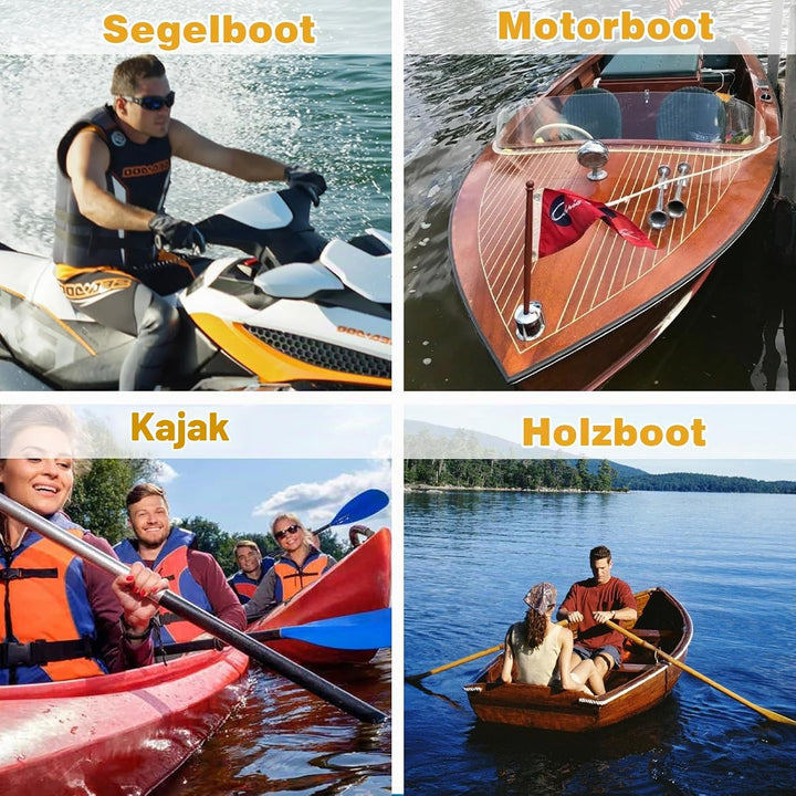Bungee Boat Dock Line mit 316 Edelstahlclip Bootszubehör,213cm Anlegeleine für Boote, PWC, Kajak, Se