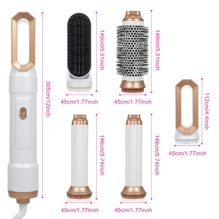 Airstyler Set, 5 in 1 Warmluftbürste Set Stylingbürsten mit Haartrockner Rundbürstenföhn Airflow Mul