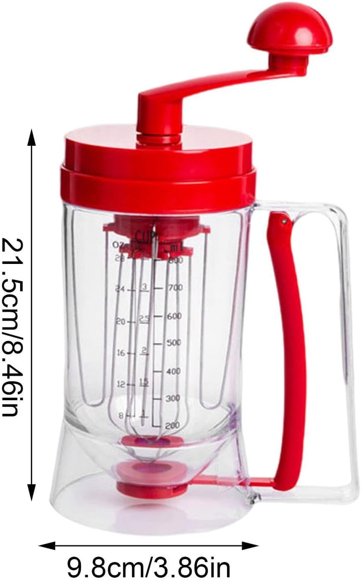 Teigspender Teigportionierer, 900ml Handheld Teigdosierer, Pfannkuchenteigspender Mit Rührfunktion,