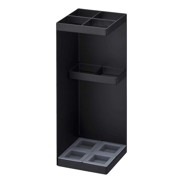 YAMAZAKI 'Smart' 6719 Schirmständer, Stahl, Polypropylene, Schwarz, kompakter Eckschirmständer, L 11