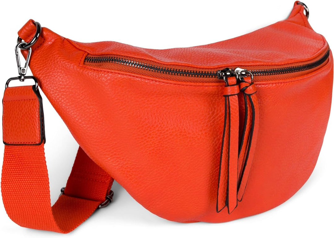 styleBREAKER Damen Halbmond Crossbody Schultertasche, abnehmbarer verstellbarer Schultergurt, Einfar