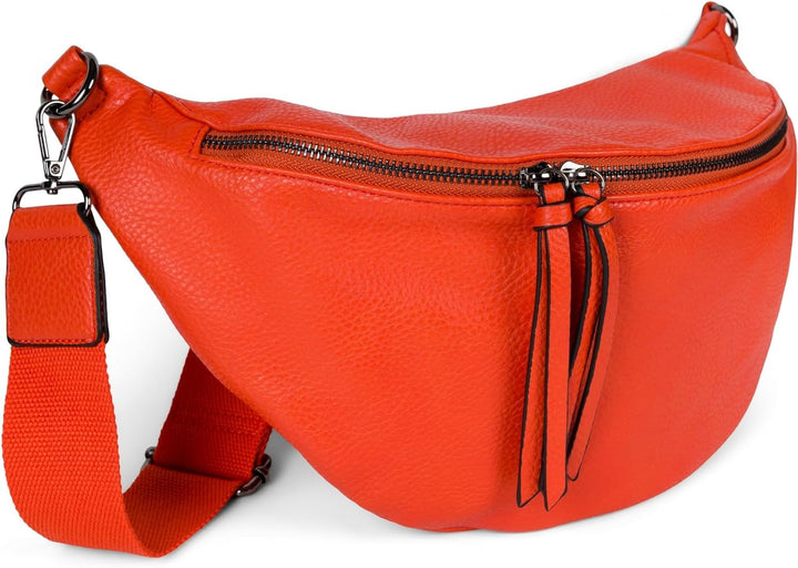 styleBREAKER Damen Halbmond Crossbody Schultertasche, abnehmbarer verstellbarer Schultergurt, Einfar