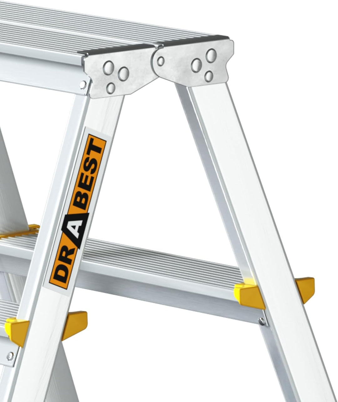 DRABEST Alu Leiter Klappbar Beidseitig Trittleiter 2x5 Stufen Klappleiter bis 150 kg Belastbar Klapp
