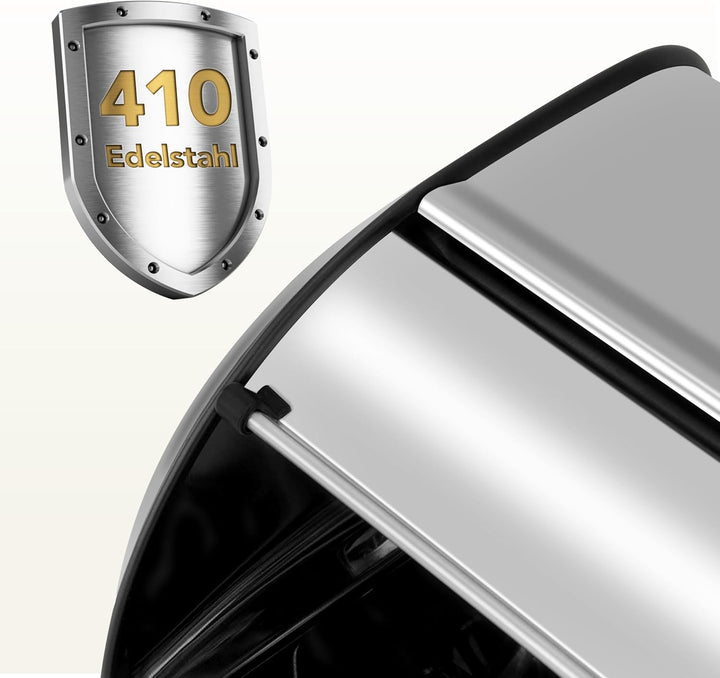 Ribelli Brotkasten aus lebensmittelgeprüftem Edelstahl, Brotbox mit Rolldeckel, ca. 43,5 x 27,5 x 18