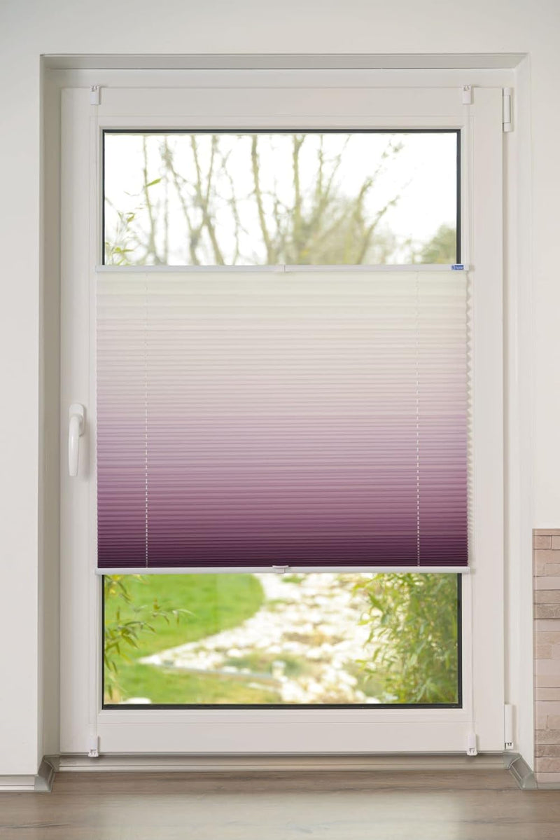 K-home Klemmfix-Plissee Farbverlauf, Polyester, Bordeaux, 70 x 210 cm 70 x 210 cm Bordeaux, 70 x 210