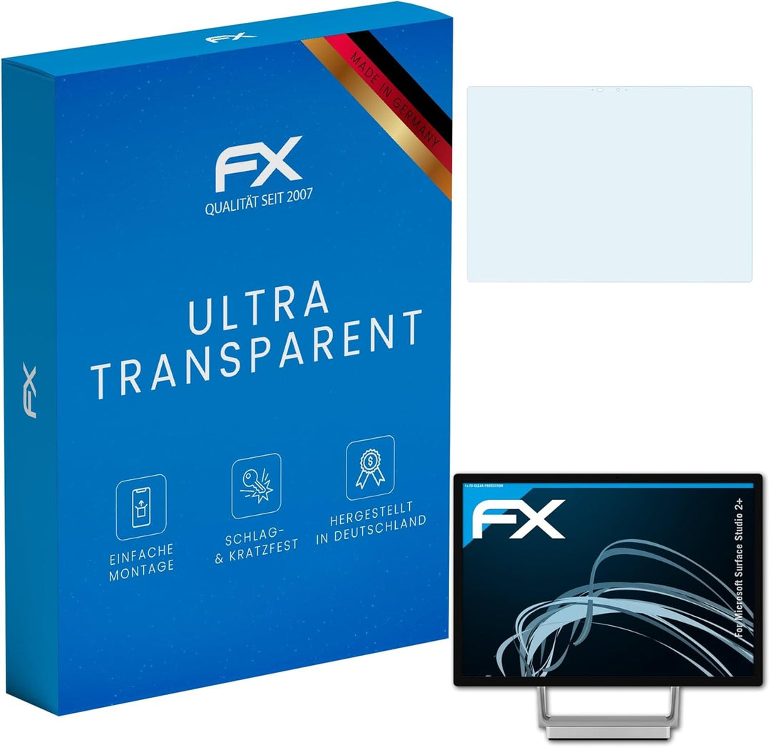 atFoliX Schutzfolie kompatibel mit Microsoft Surface Studio 2+ Folie, ultraklare FX Displayschutzfol