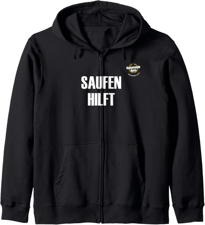 Kommando Korn " Saufen Hilft" Kapuzenjacke