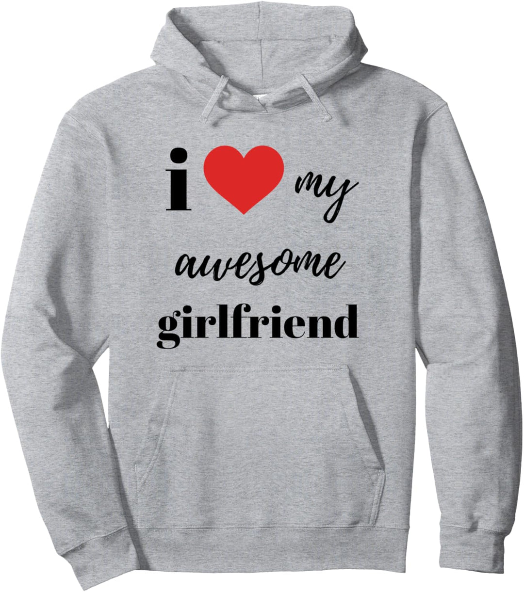 Passendes Freundpaar I Heart My Awesome Girlfriend Pullover Hoodie