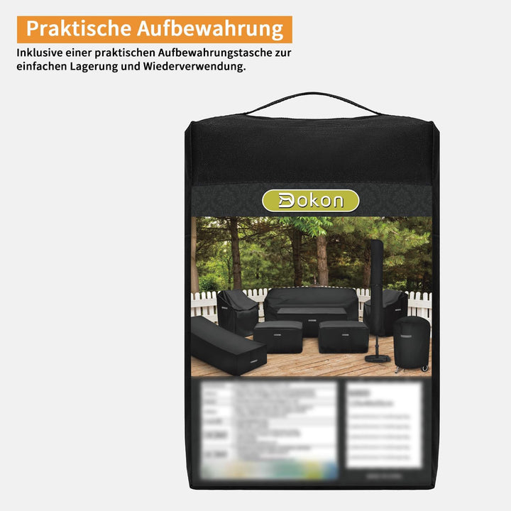 Dokon Sonnenschirm Schutzhülle Wasserdicht, Sonnenschirm Hülle bis 250cm Ø Gartenschirm, Winterfest