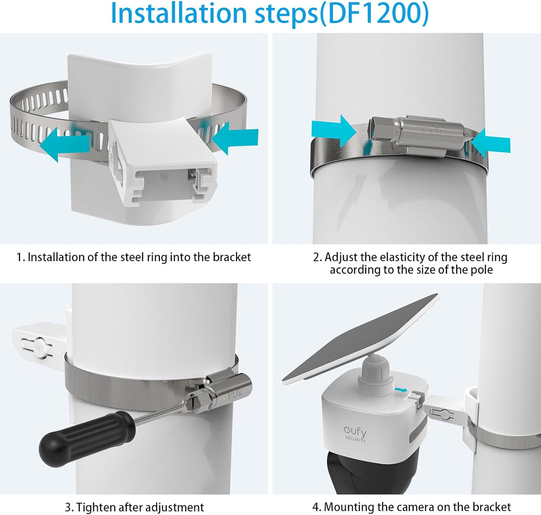 Halterung für eufy Security SoloCam S340/SoloCam E30/SoloCam E42, Verstellbare Masthalterung Pole Mo