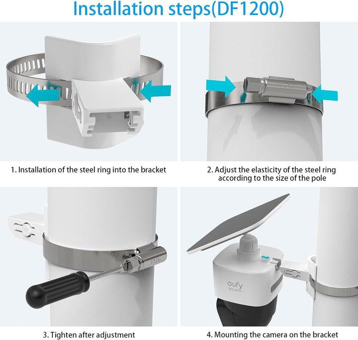 Halterung für eufy Security SoloCam S340/SoloCam E30/SoloCam E42, Verstellbare Masthalterung Pole Mo