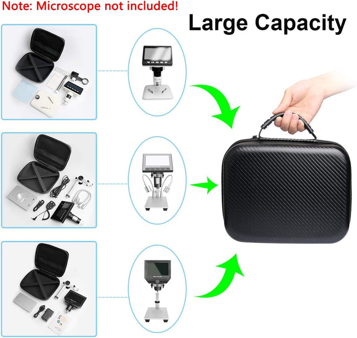 Original LCD Digital Mikroskop Tragetasche, Ultra Big Size Aufbewahrungstasche Box für USB/WiFi/LCD-