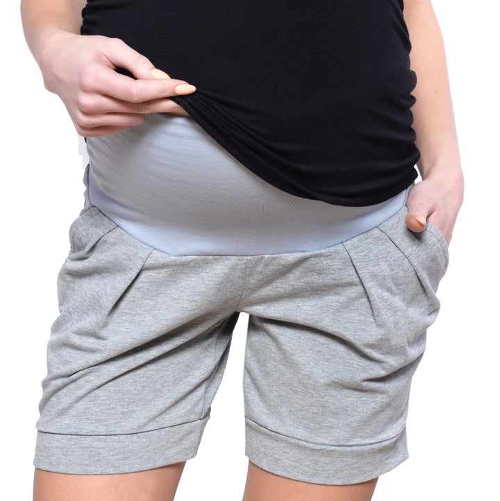 MijaCulture Mija Kurze Umstandsshorts/Umstandshose mit Bauchband für Sommer 1047 L Melange, L Melang