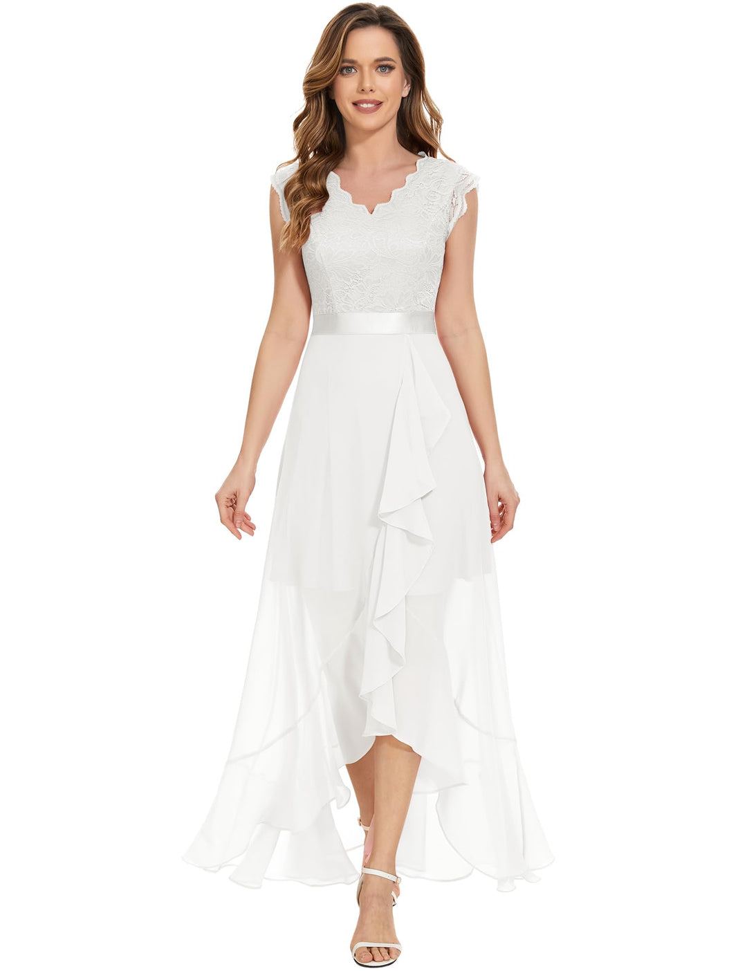 Dressystar Damen Abendkleider Elegant für Hochzeit Neckholder Maxi Brautkleid Jugendweihes Festliche