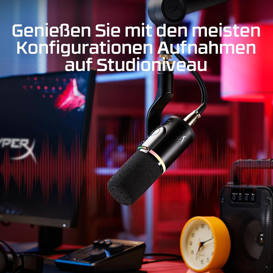 HyperX FlipCast Dynamisches USB/XLR-Mikrofon – Profi-Streaming & Podcast-Mikrofon mit Rauschunterdrü