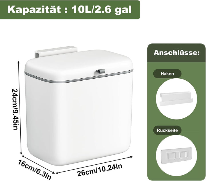 CTIME Biomülleimer Küche 7L - Mülleimer küche, Bio Mülleimer Geruchsdicht Platz Sparen klein Küchenk