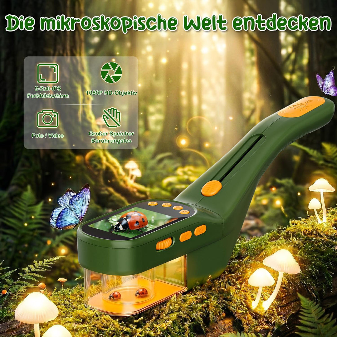 CIMELR Insektenfänger 2,4-Zoll HD-Mikroskop Naturspielzeug für Kinder | Insektenfänger mit 1000mAh A
