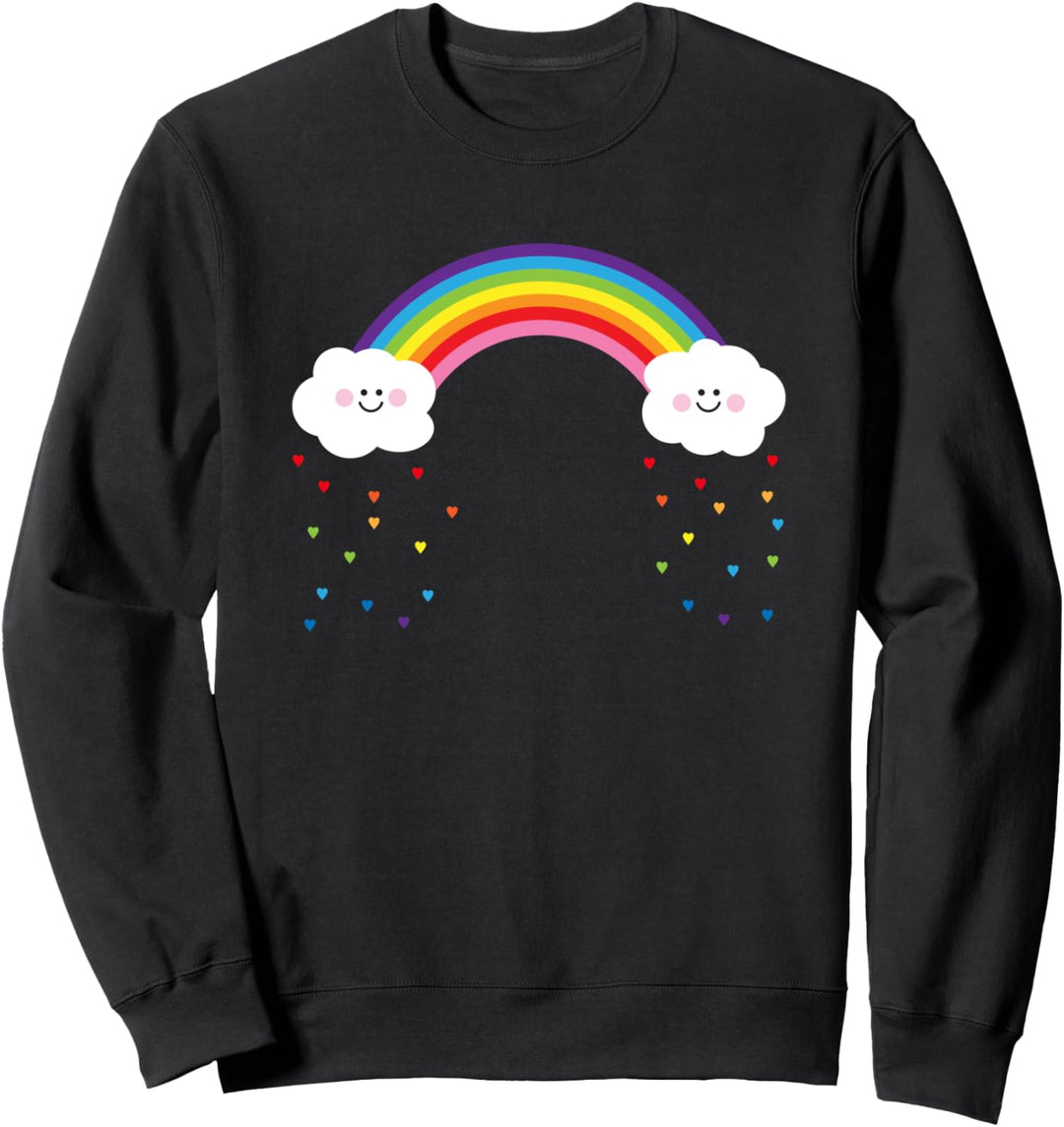 Womens Valentines Day t-shirt Love Hearts and rainbows Sweatshirt