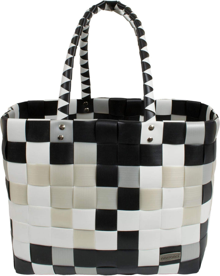 normani Einkaufstasche geflochten mit Henkeln - Tragetasche extra robust Farbe Classic/Stone Classic