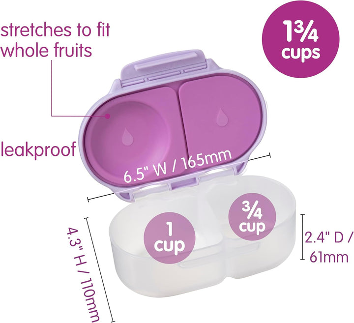 b.box Mini Brotdose | Bento-Box mit 3 Fächern (2 auslaufsicher) | Ideal für Kleinkinder, Kinderlunch