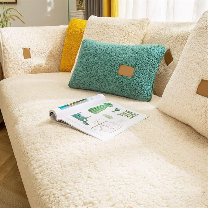 LINGKY Samt Sofabezug 1 2 3 4 Sitzer, L Form Sofaüberwurfe, Ecksofa Sofa überzug Pets Dog Couch über