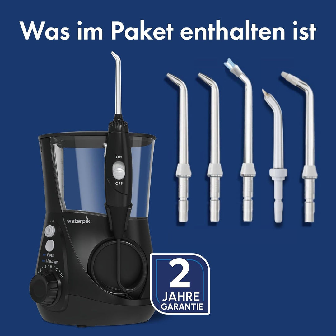 Waterpik Ultra Professional Waterflosser feststehende Munddusche mit 7 Aufsätzen, Druckbereich von 0