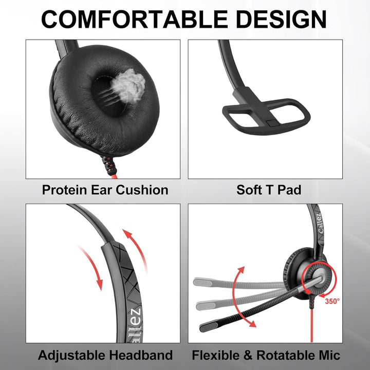 Callez USB Headset mit Mikrofon für PC, Headset Laptop mit ENC Dual Noise Cancelling Mikrofon, USB K