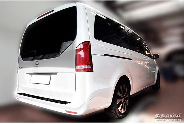 Avisa Spiegelschwarz Edelstahl Heckstossstangenschutz kompatibel mit Mercedes Vito / V-Klasse 2014-2