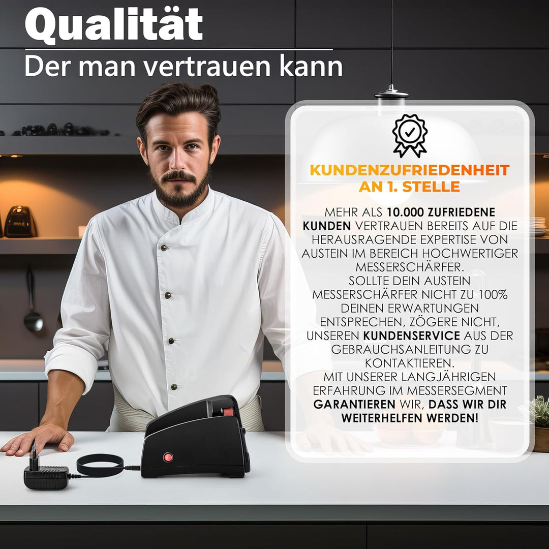 Band Messerschärfer elektrisch TG2002 - Der Profi Messerschleifer für konvexen Meister-Schliff mit 4