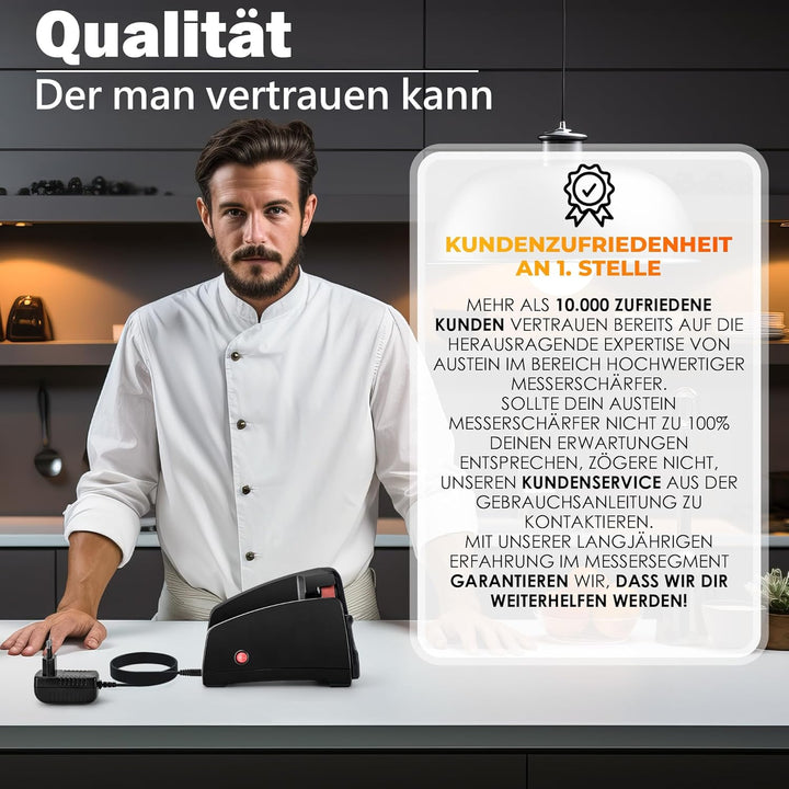 Band Messerschärfer elektrisch TG2002 - Der Profi Messerschleifer für konvexen Meister-Schliff mit 4