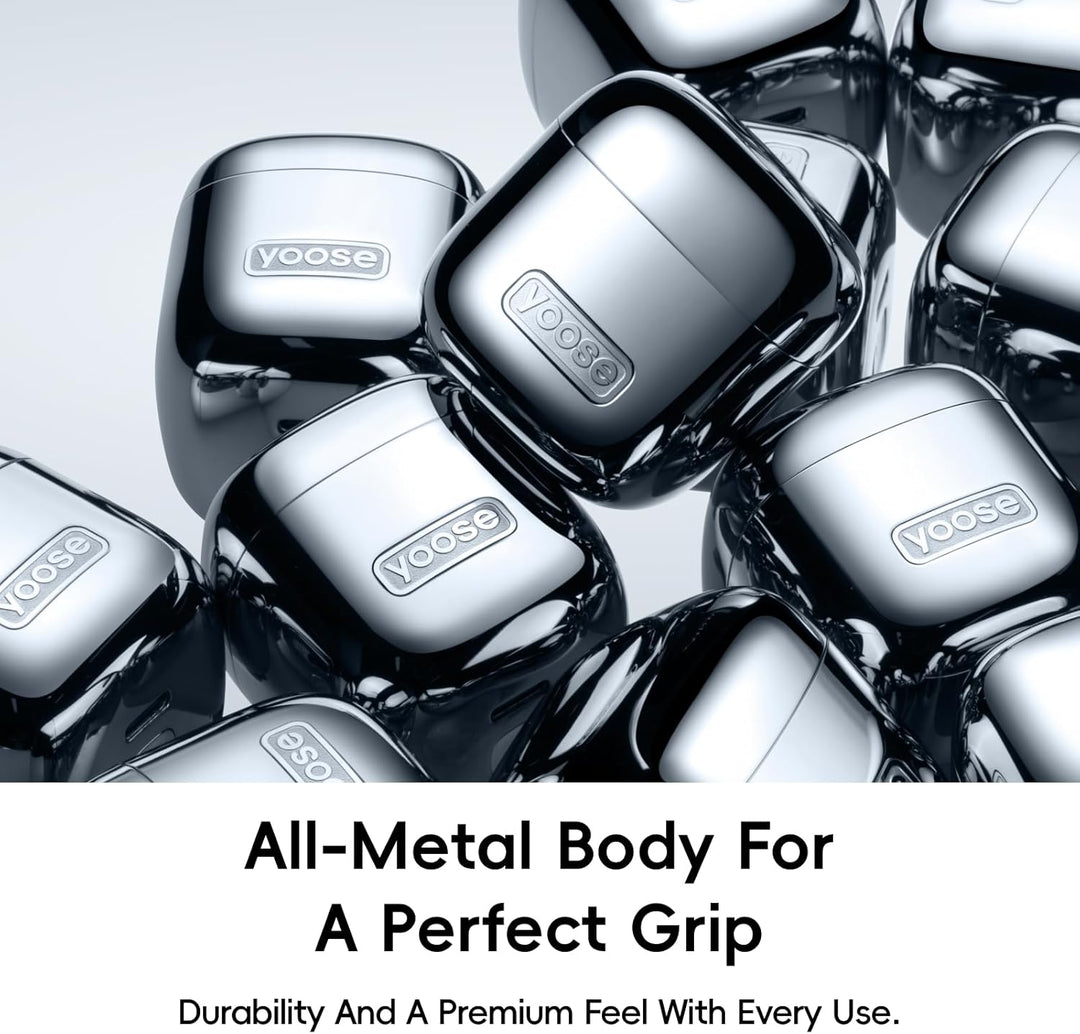 yoose 2-in-1 Nasenhaartrimmer & MINI Rasierer – Ganzkörper-Legierung, Magnetische Wechselköpfe, IPX7