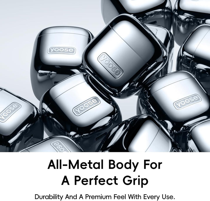 yoose 2-in-1 Nasenhaartrimmer & MINI Rasierer – Ganzkörper-Legierung, Magnetische Wechselköpfe, IPX7