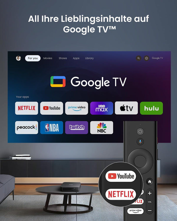 Dangbei Atom Mini Beamer mit Ständer, 1200 ISO Lumen, 1080P Full HD ALPD-Projektor, Netflix Vorinsta