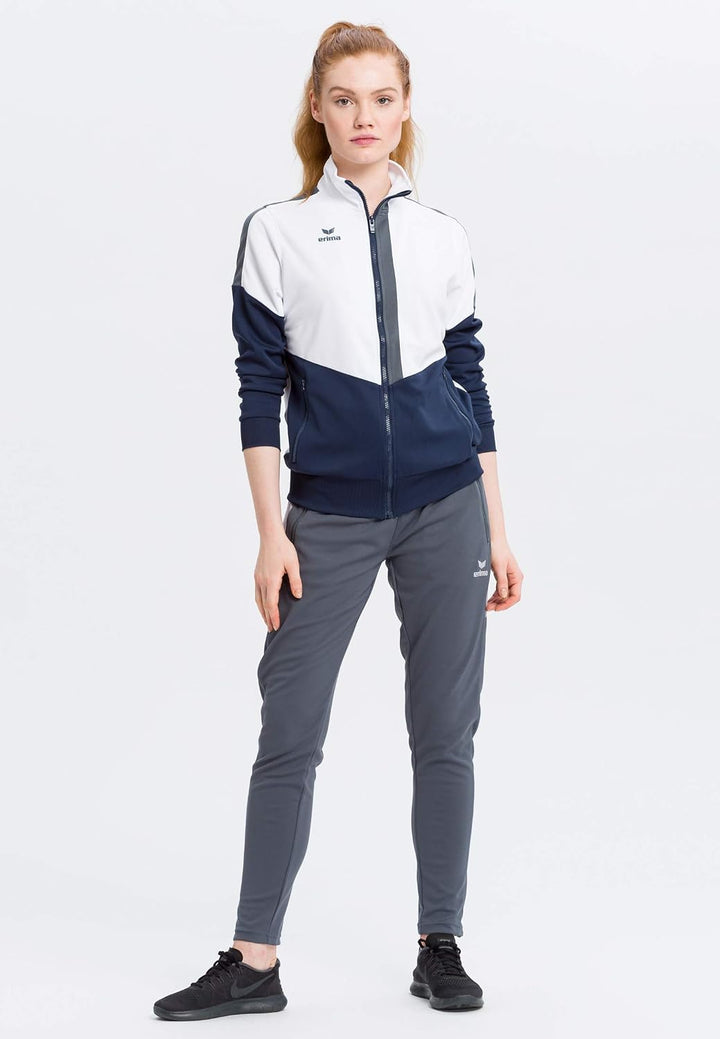 Erima Damen Trainingsjacke Squad Worker 34 Slate Grey/Monument Grey/New Orange, 34 Slate Grey/Monume