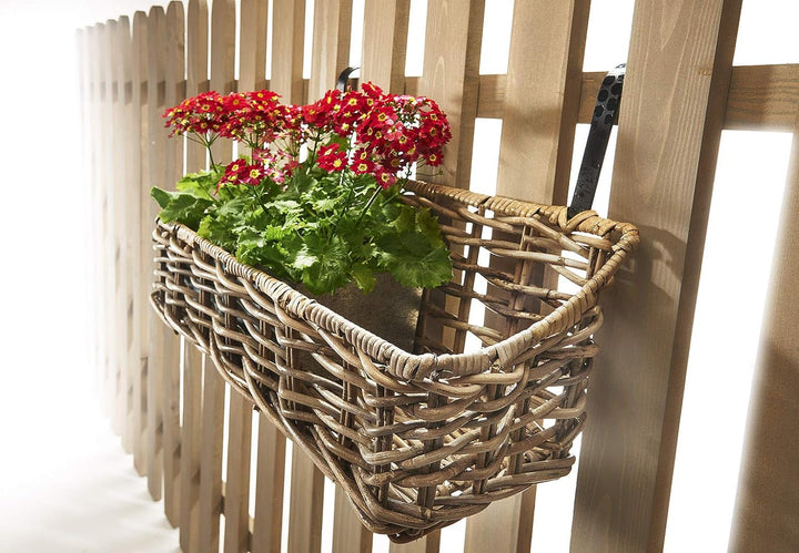 Kobolo Balkonkasten stabil und robust - Rattan - licht geflochten - 50x18x20 cm